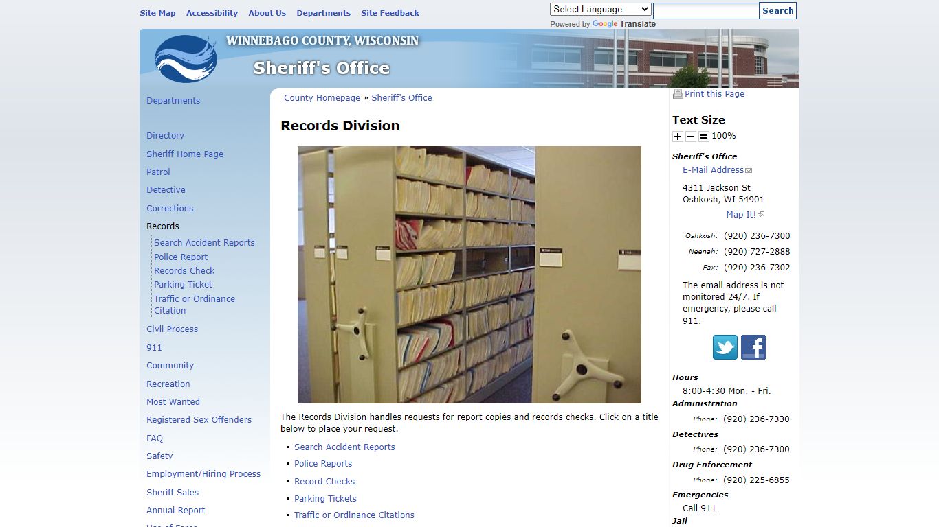 Records Division | Winnebago County